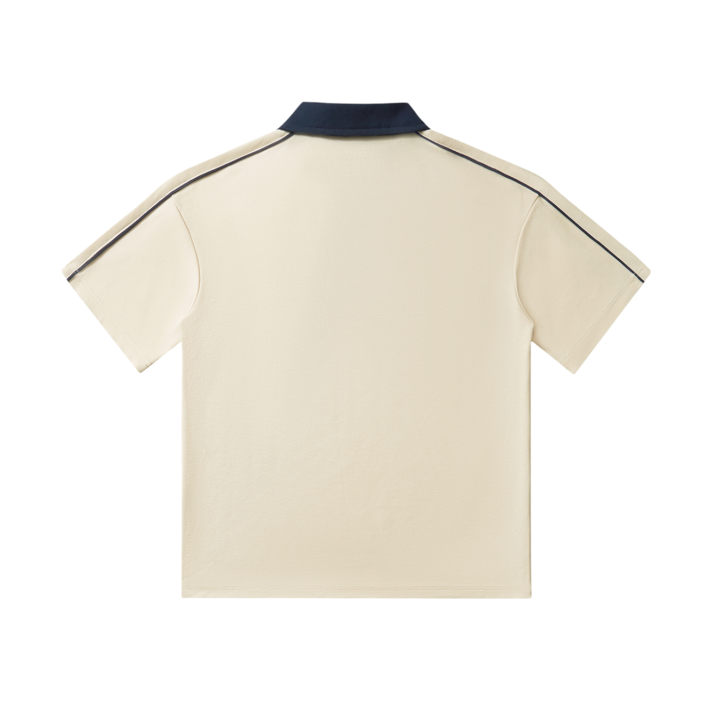 Contrast Collar Short-Sleeve "TRUTH" Polo Shirt