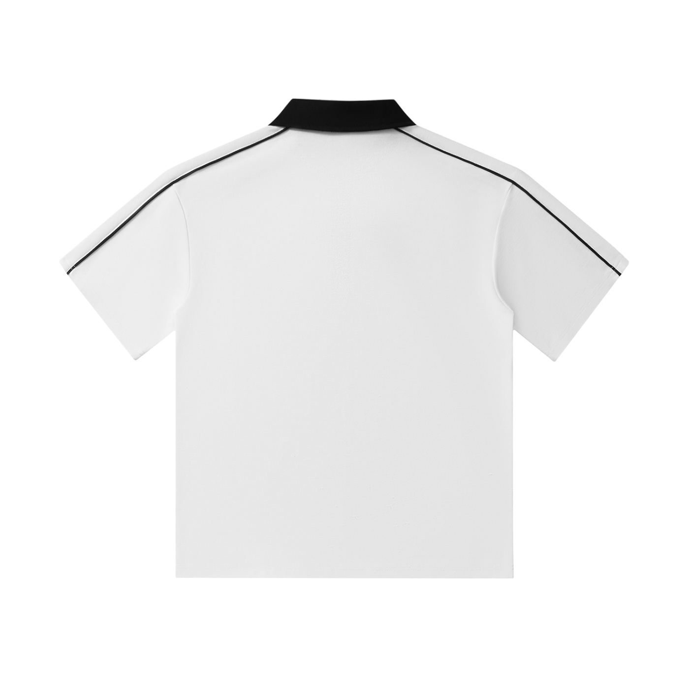 Contrast Collar Short-Sleeve "TRUTH" Polo Shirt