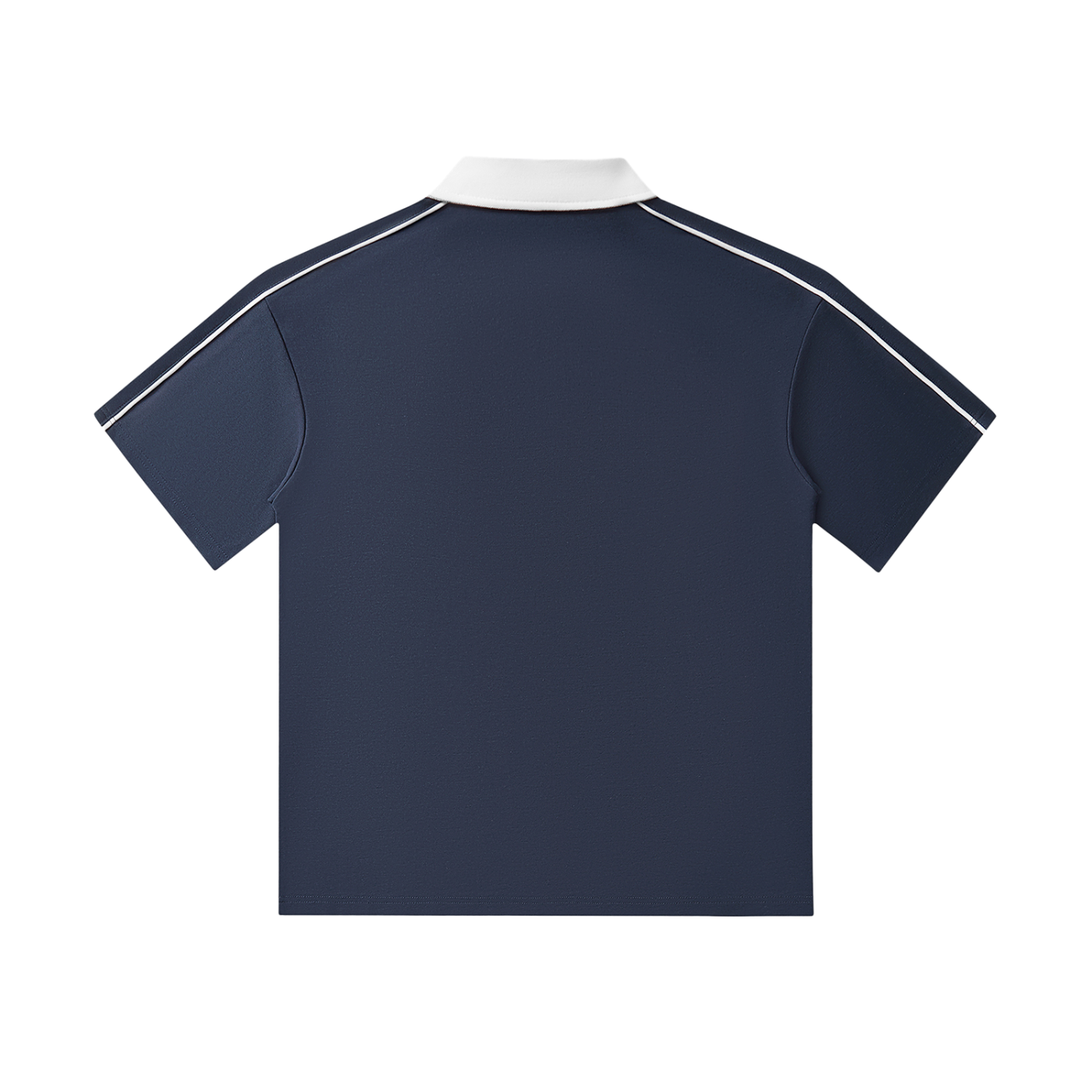 Contrast Collar Short-Sleeve "TRUTH" Polo Shirt