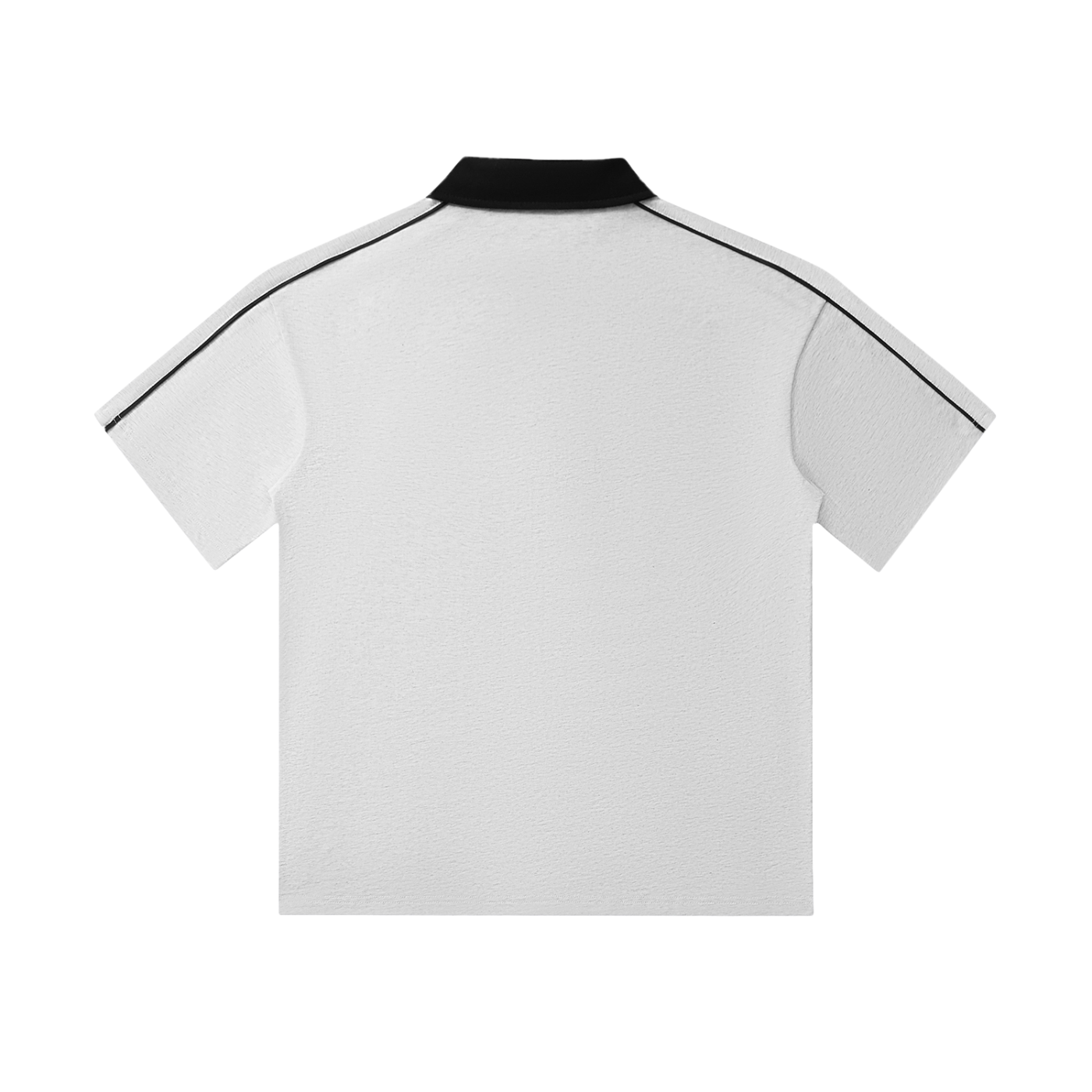 Contrast Collar Short-Sleeve "TRUTH" Polo Shirt