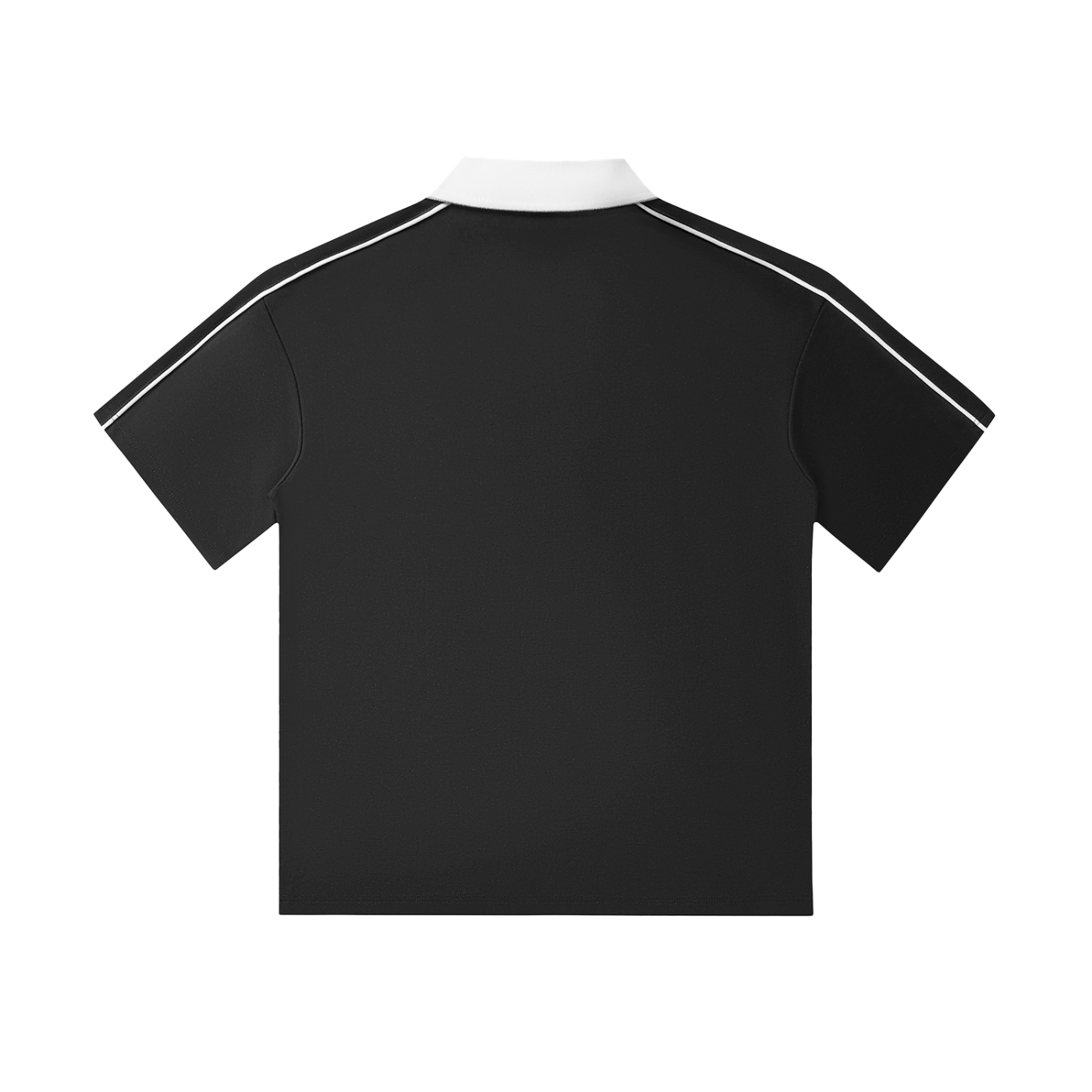 Contrast Collar Short-Sleeve "TRUTH" Polo Shirt
