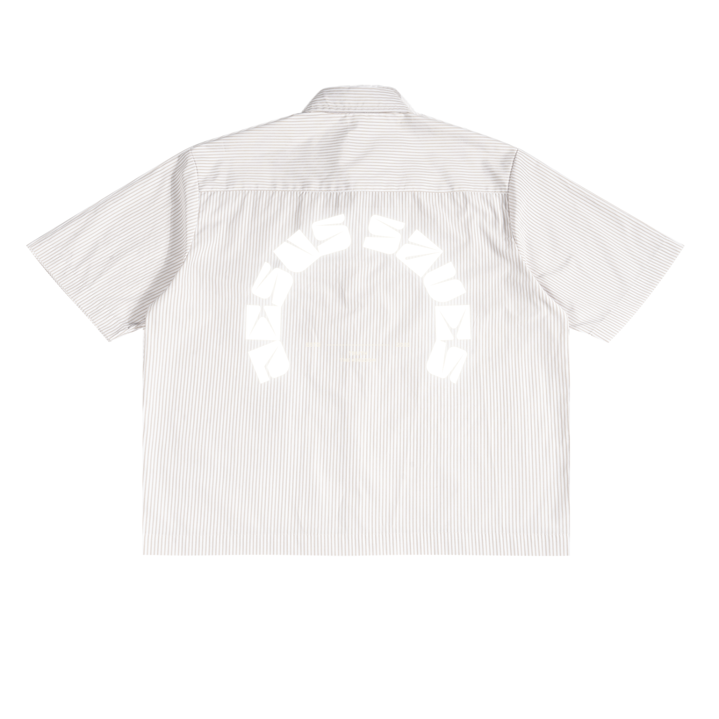 Oversized Vertical Stripe "JESUS SAVES" Boxy Shirt
