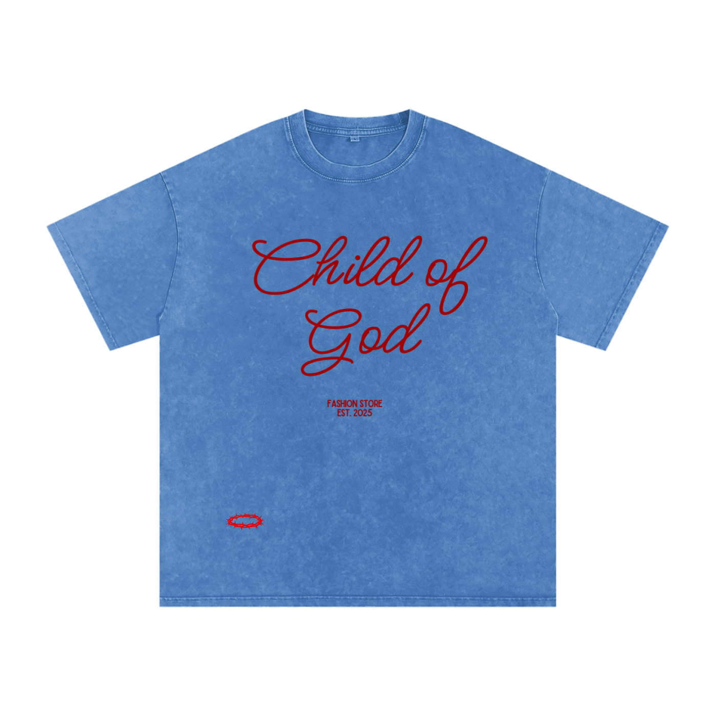 Snow Washed Oversized Cotton "CHILD OF GOD" T-Shirt