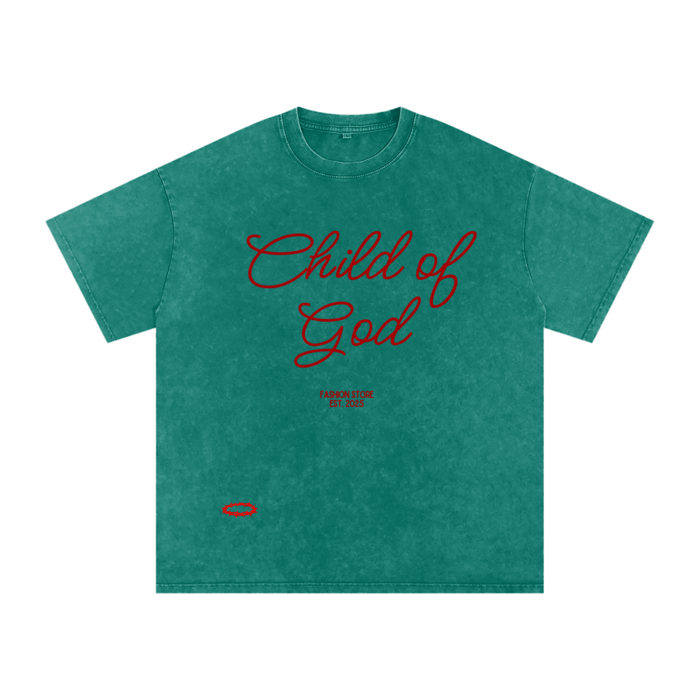 Snow Washed Oversized Cotton "CHILD OF GOD" T-Shirt