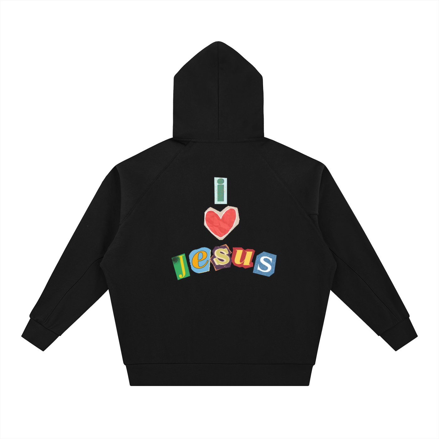 Dolman Sleeve Zip-Through Fleece  "I <3 JESUS"  Hoodie