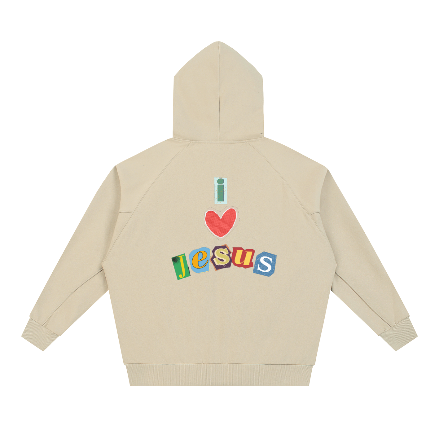 Dolman Sleeve Zip-Through Fleece  "I <3 JESUS"  Hoodie